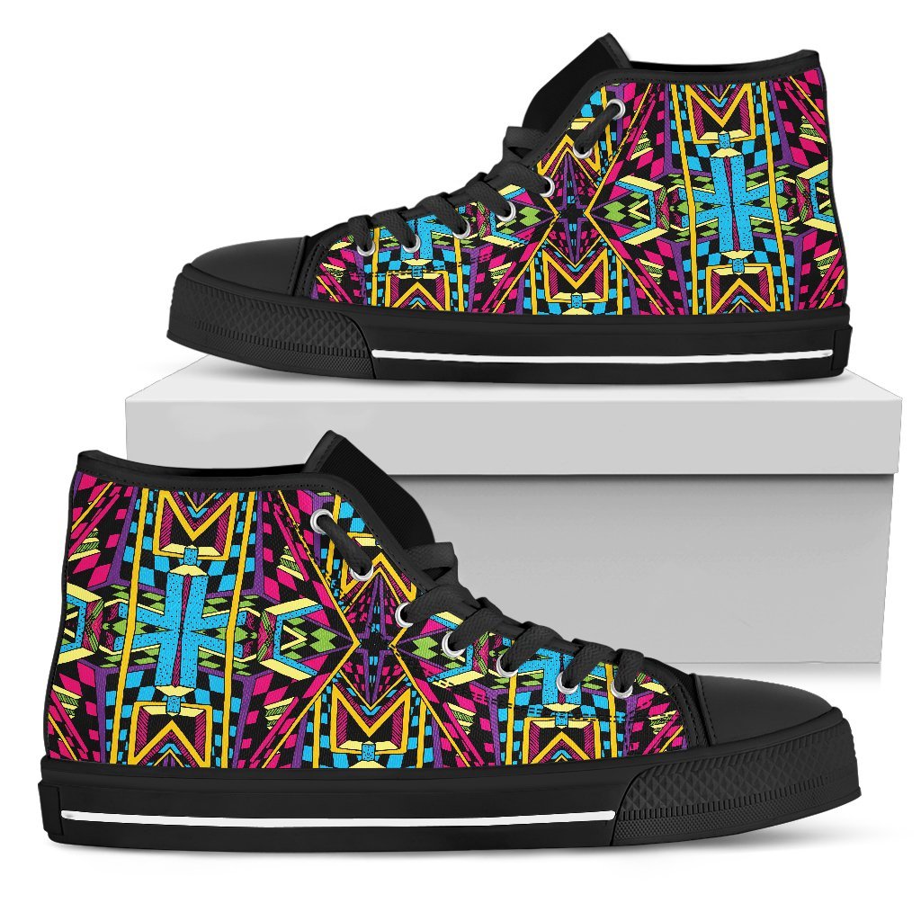 Ethnic Psychedelic Trippy Print Men's High Top Shoes