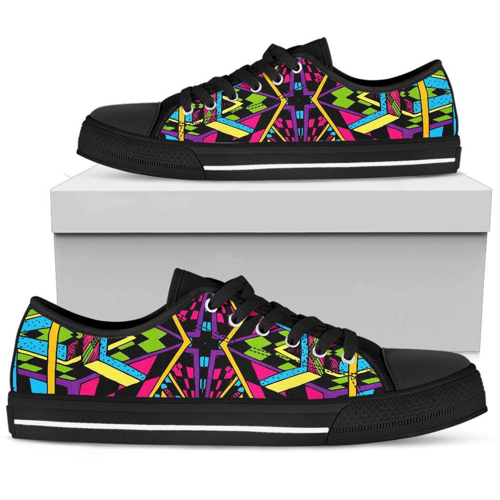 Ethnic Psychedelic Trippy Print Men's Low Top Shoes