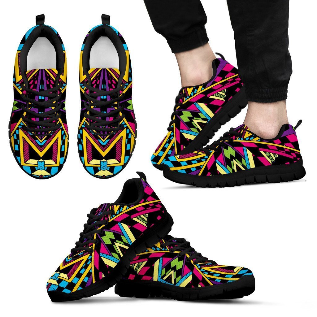 Ethnic Psychedelic Trippy Print Men's Sneakers