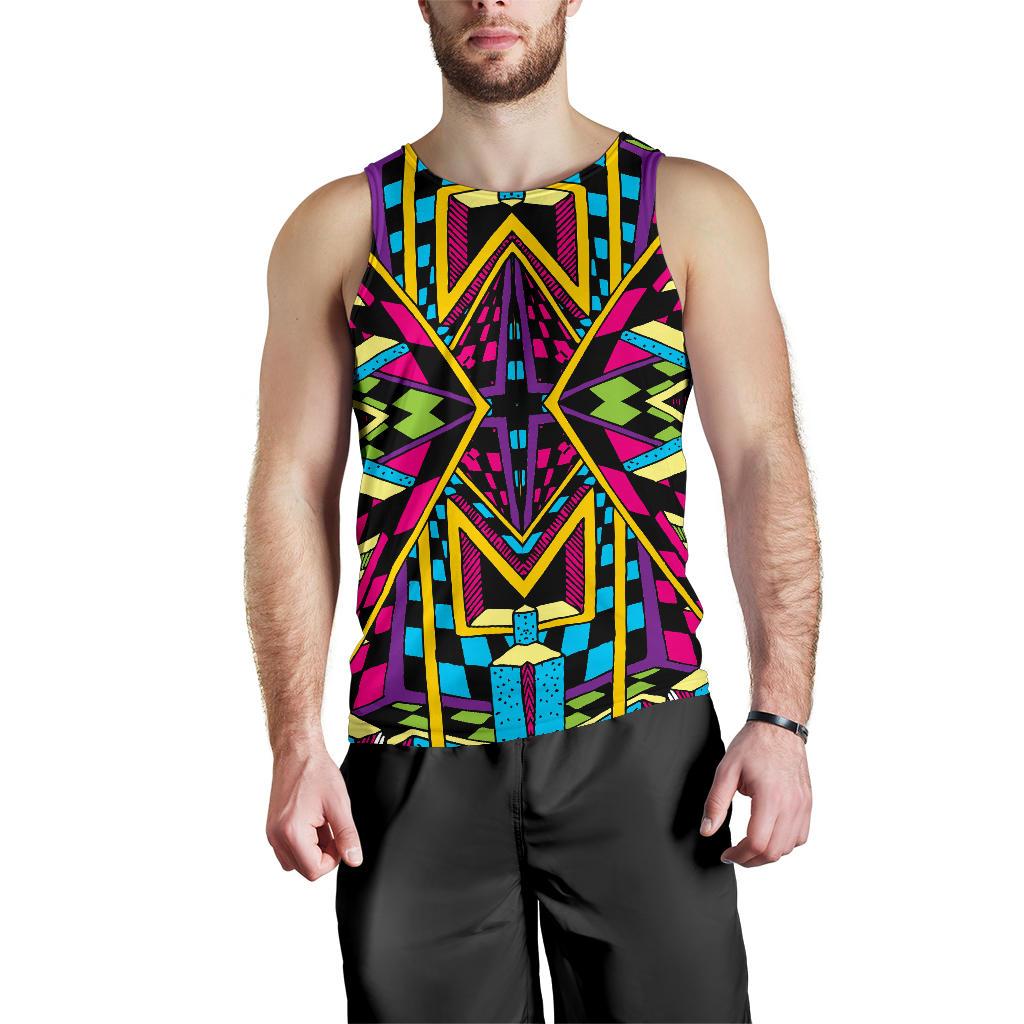 Ethnic Psychedelic Trippy Print Men's Tank Top