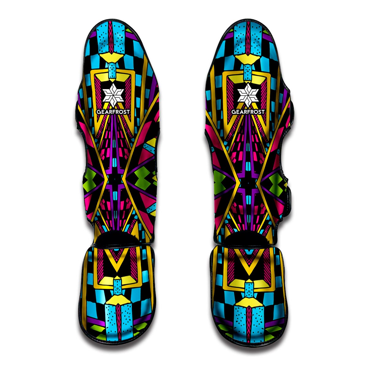 Ethnic Psychedelic Trippy Print Muay Thai Shin Guards