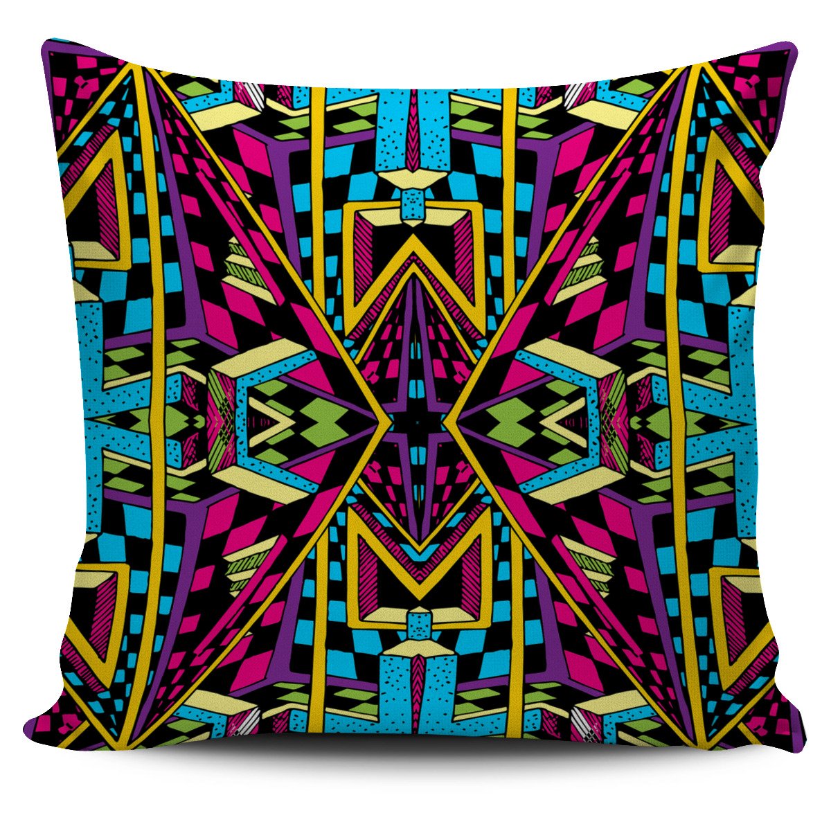 Ethnic Psychedelic Trippy Print Pillow Cover