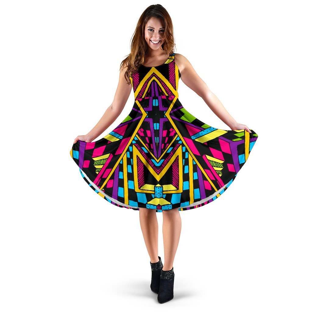 Ethnic Psychedelic Trippy Print Women's Dress