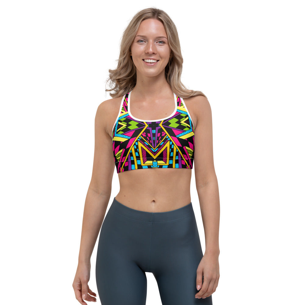 Ethnic Psychedelic Trippy Print Women's Sports Bra