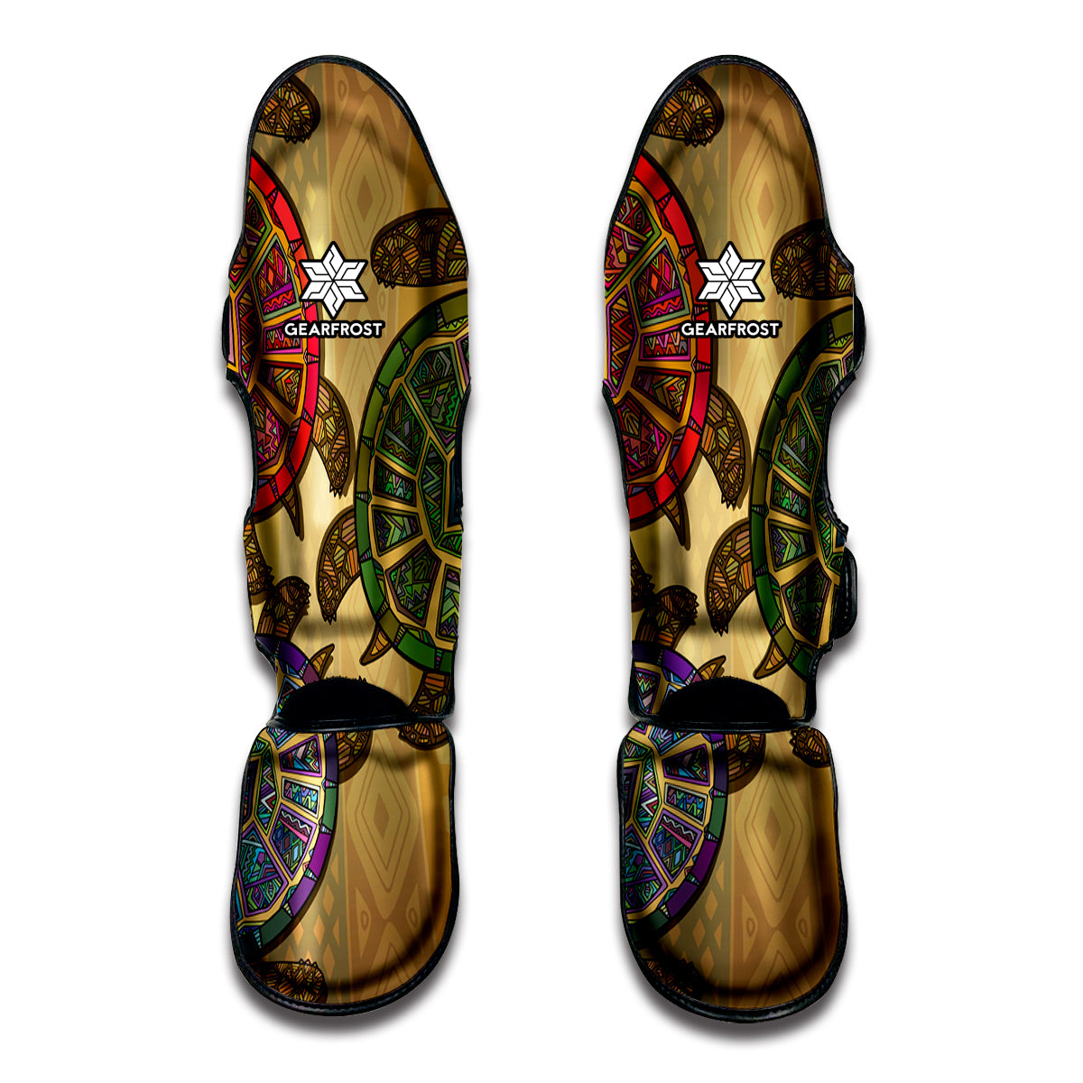 Ethnic Sea Turtles Print Muay Thai Shin Guards