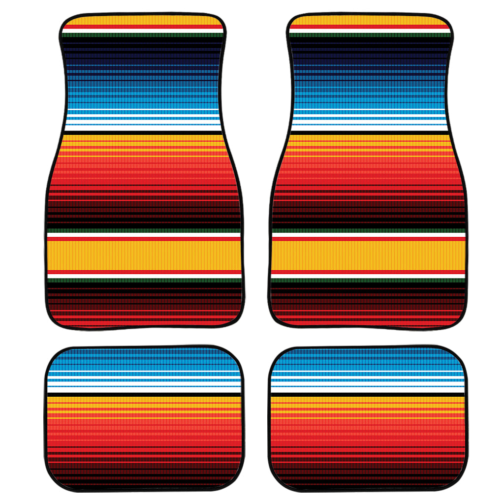 Ethnic Serape Blanket Pattern Print Front and Back Car Floor Mats