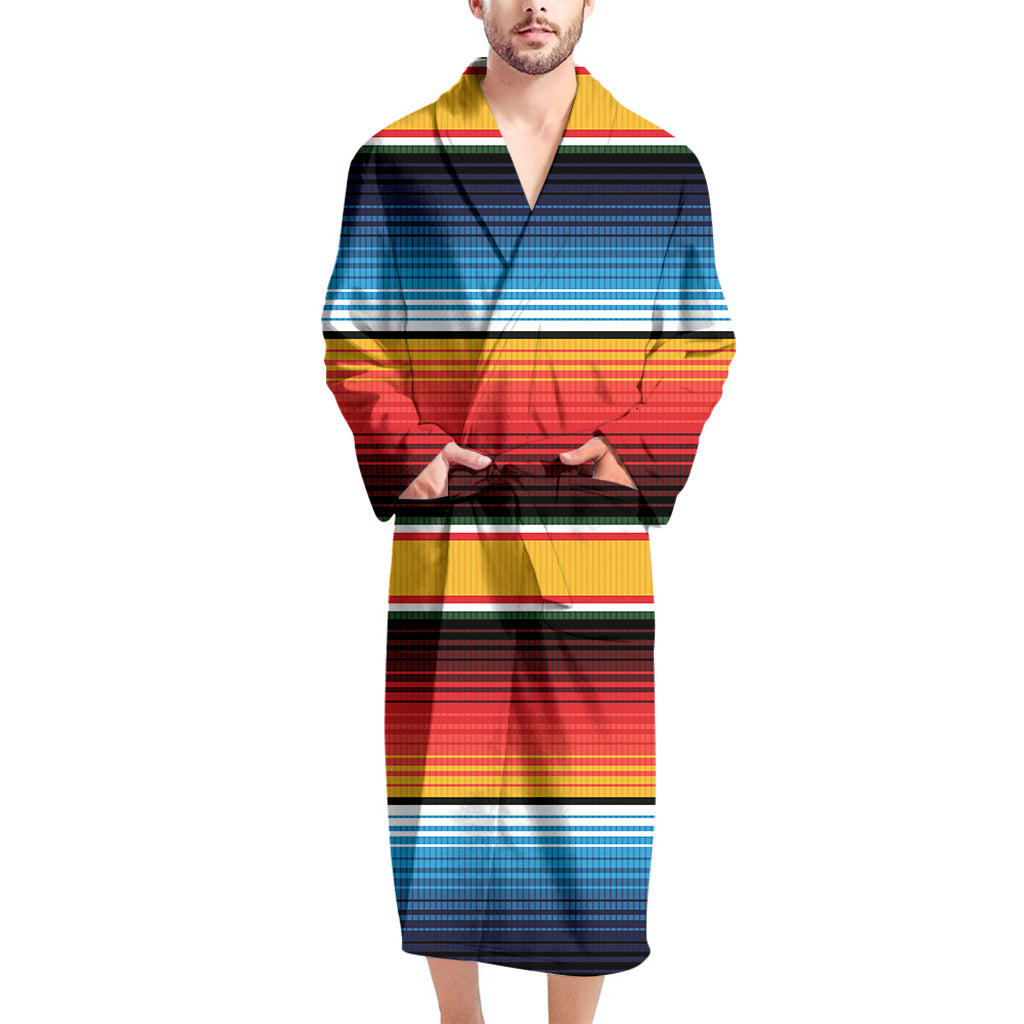 Ethnic Serape Blanket Pattern Print Men's Bathrobe