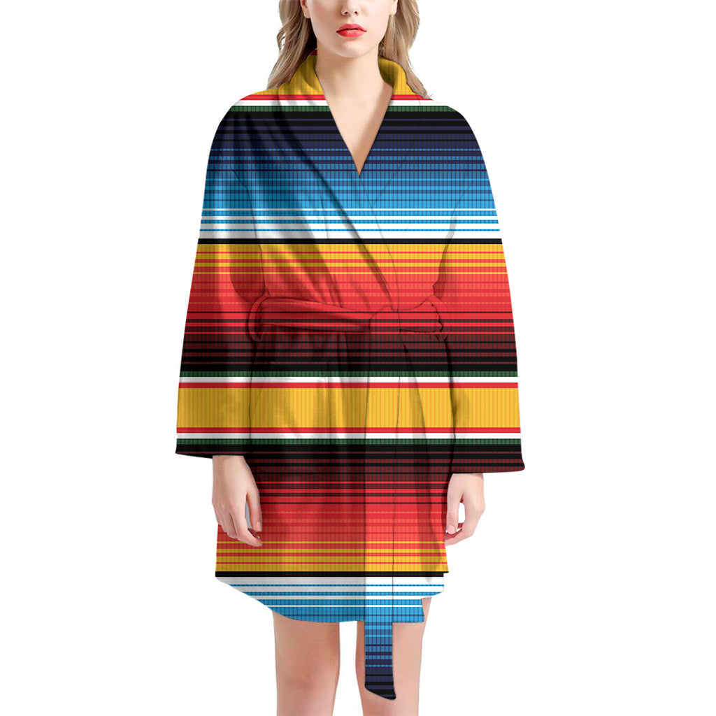 Ethnic Serape Blanket Pattern Print Women's Bathrobe