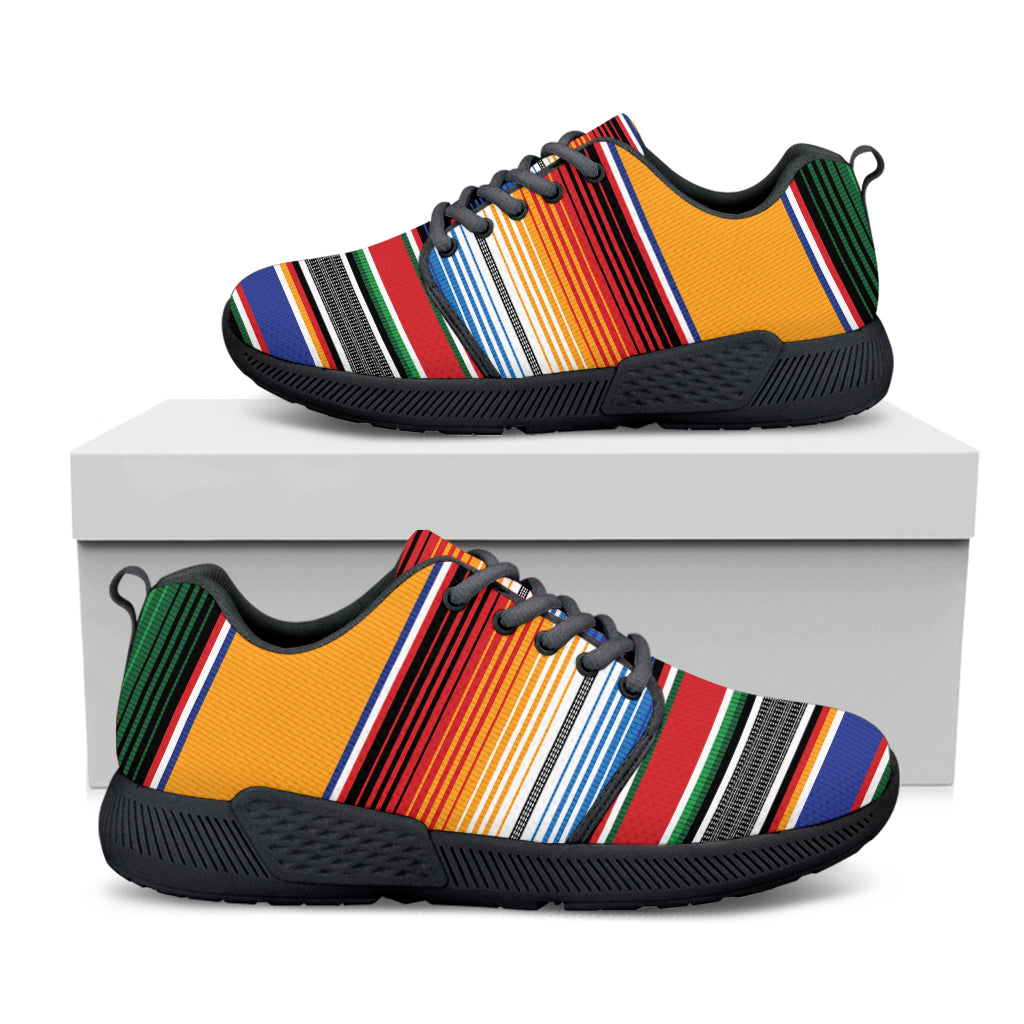 Ethnic Serape Blanket Stripe Print Black Athletic Shoes