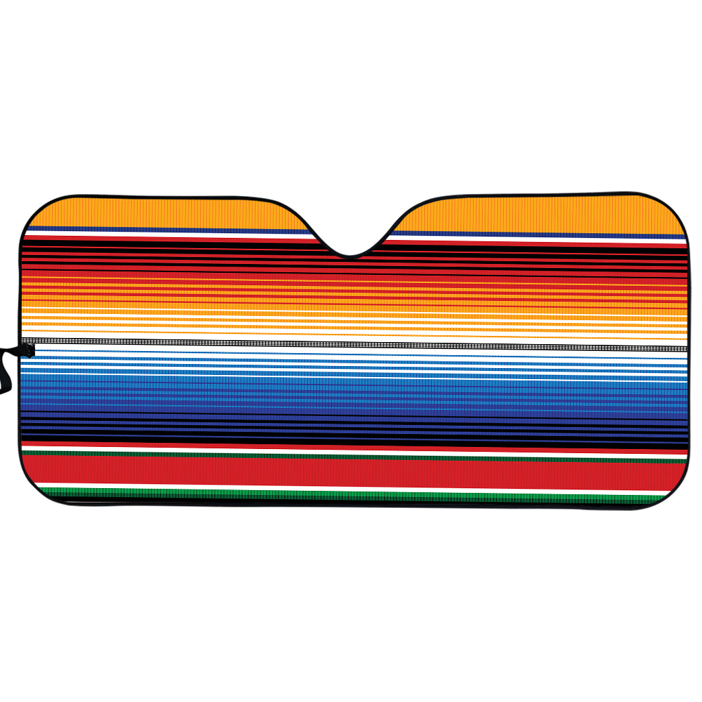 Ethnic Serape Blanket Stripe Print Car Sun Shade