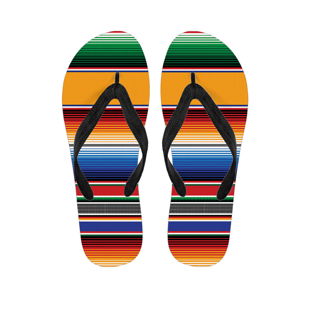 Ethnic Serape Blanket Stripe Print Flip Flops