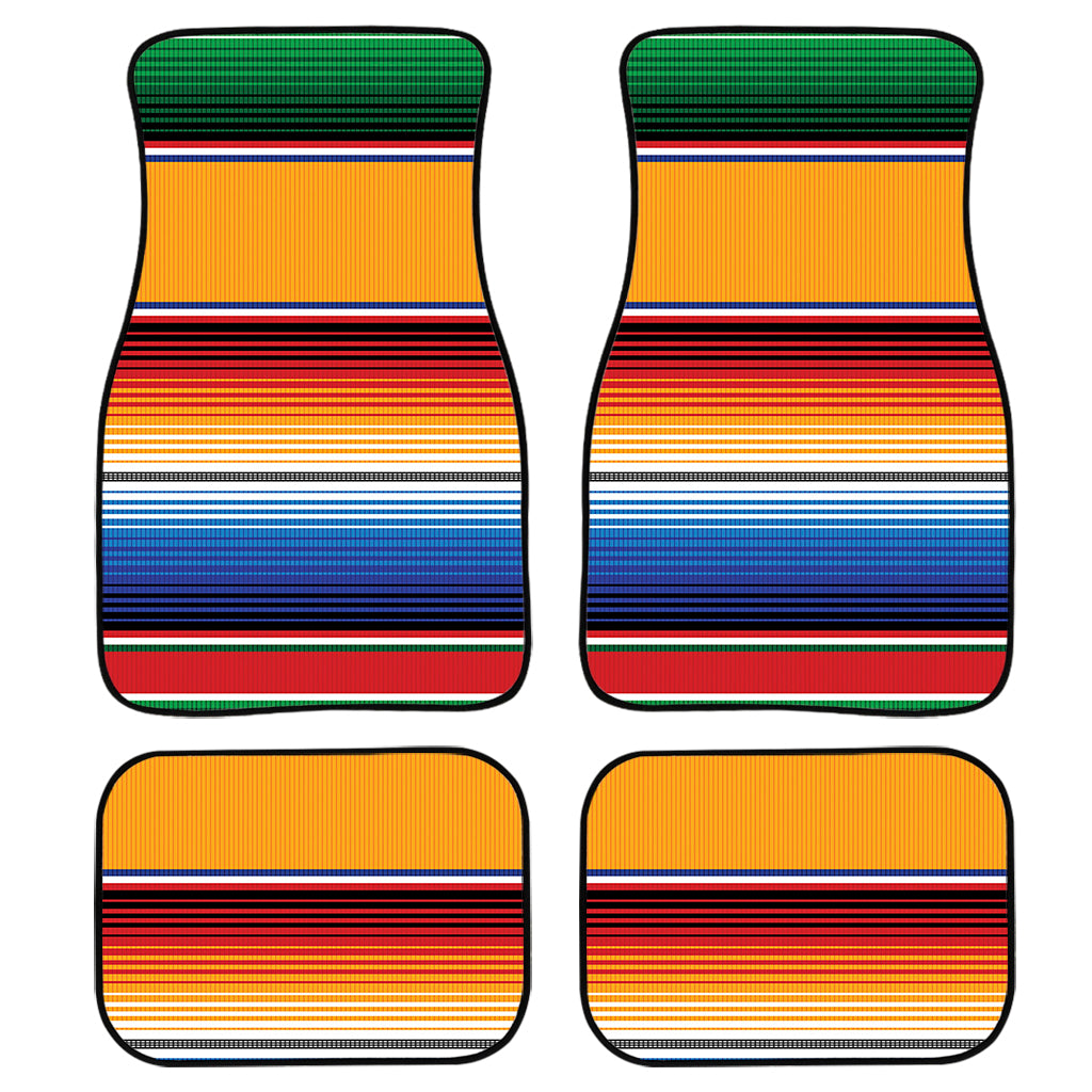 Ethnic Serape Blanket Stripe Print Front and Back Car Floor Mats