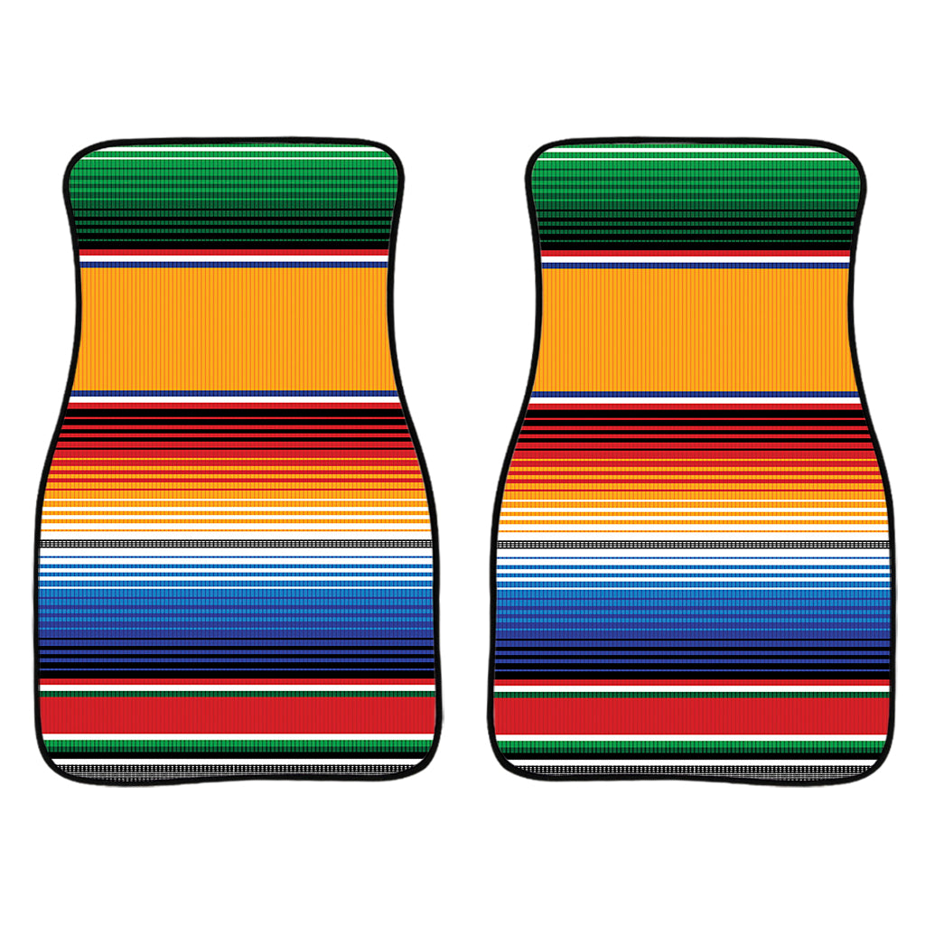 Ethnic Serape Blanket Stripe Print Front Car Floor Mats