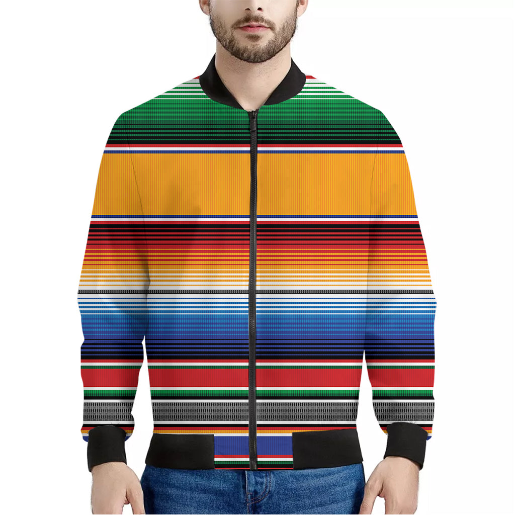 Ethnic Serape Blanket Stripe Print Men's Bomber Jacket