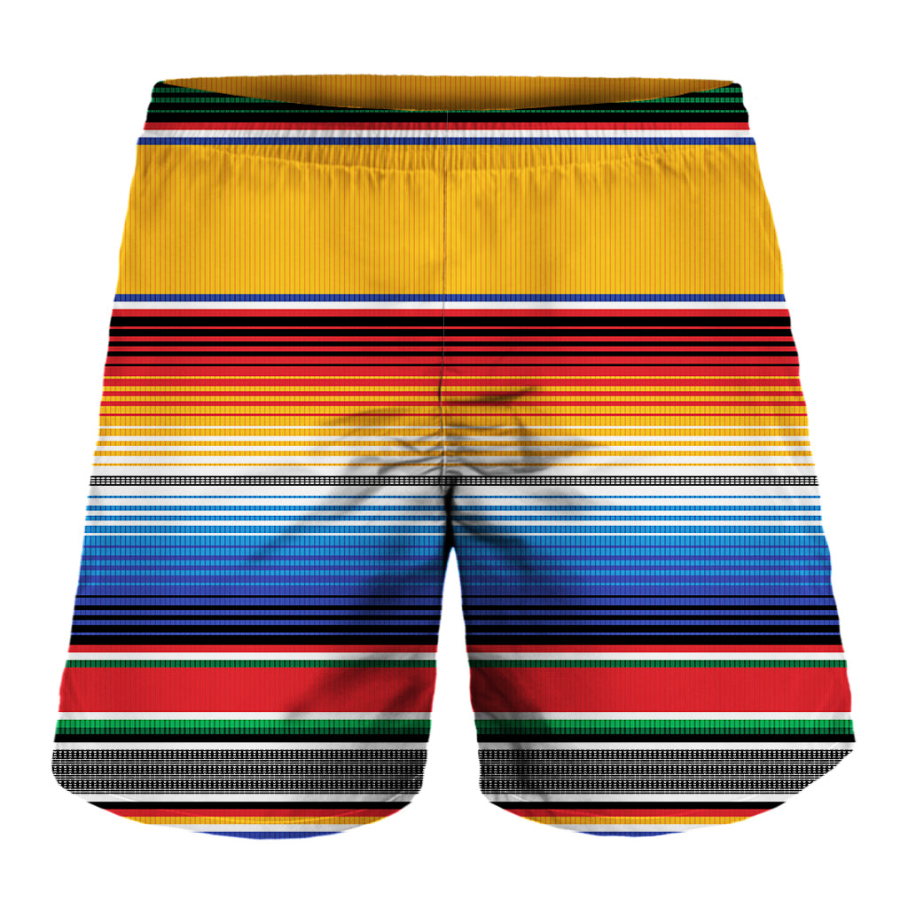 Ethnic Serape Blanket Stripe Print Men's Shorts