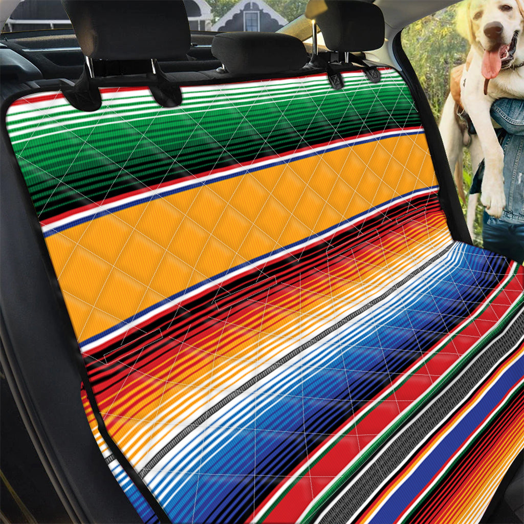 Ethnic Serape Blanket Stripe Print Pet Car Back Seat Cover