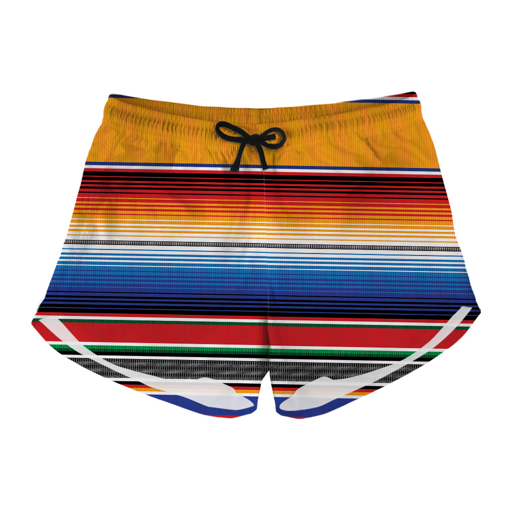 Ethnic Serape Blanket Stripe Print Women's Shorts