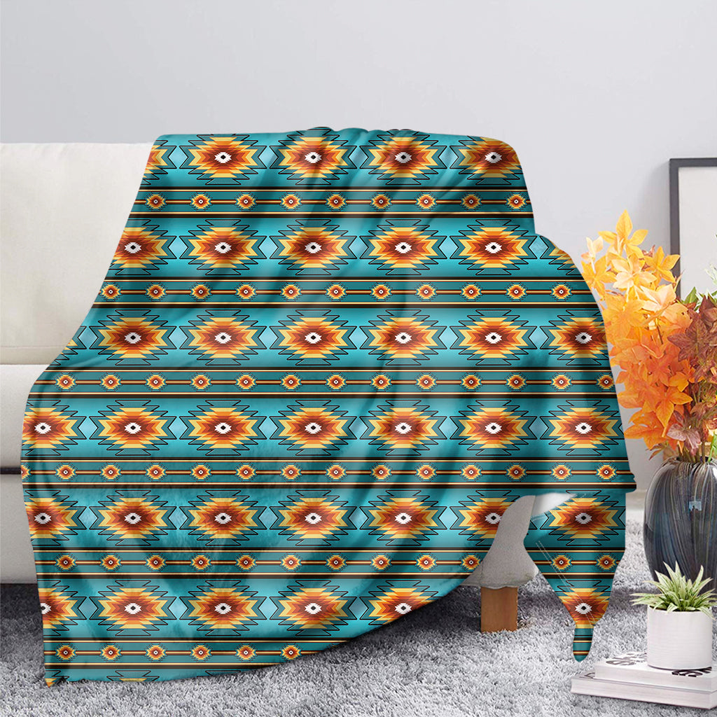 Ethnic Southwestern Navajo Pattern Print Blanket