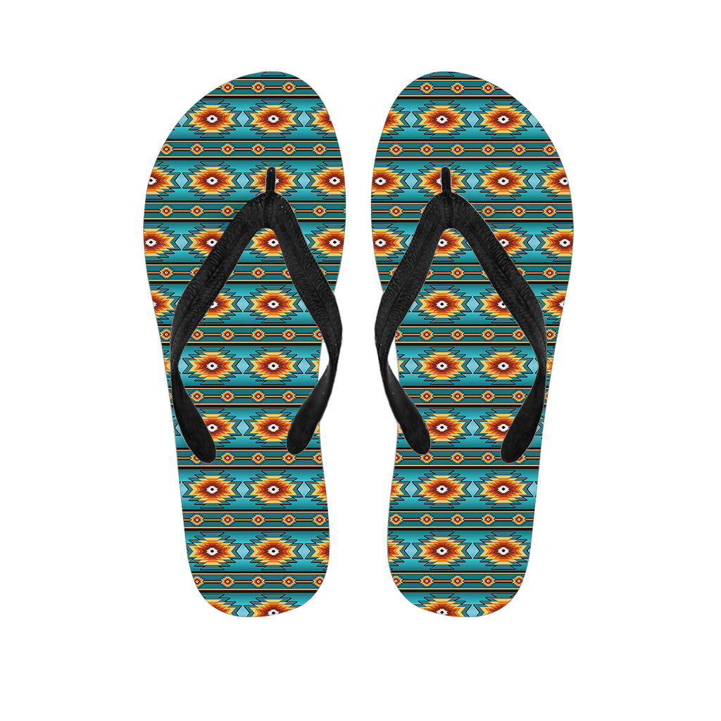 Ethnic Southwestern Navajo Pattern Print Flip Flops