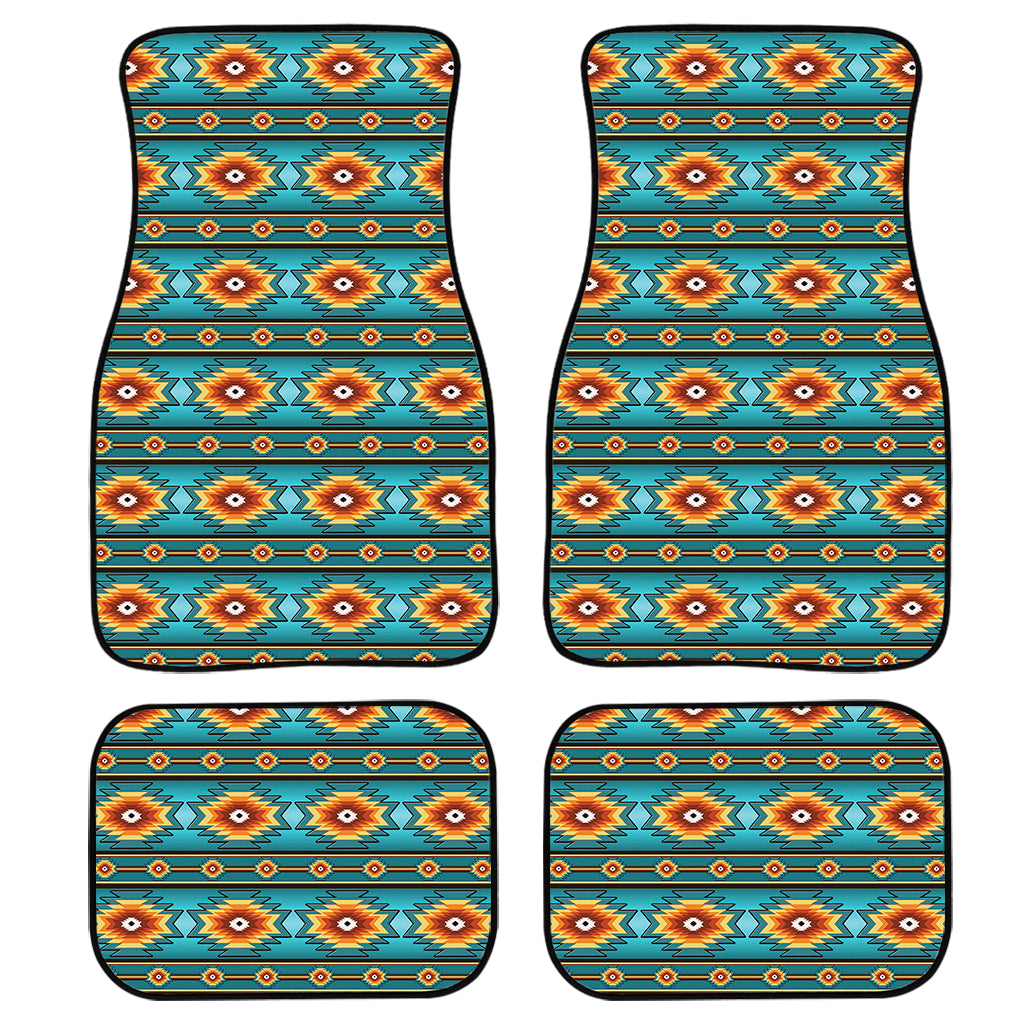 Ethnic Southwestern Navajo Pattern Print Front and Back Car Floor Mats