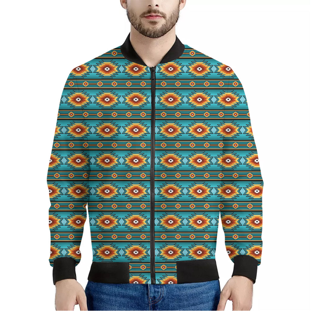 Ethnic Southwestern Navajo Pattern Print Men's Bomber Jacket