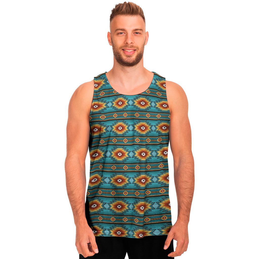 Ethnic Southwestern Navajo Pattern Print Men's Tank Top