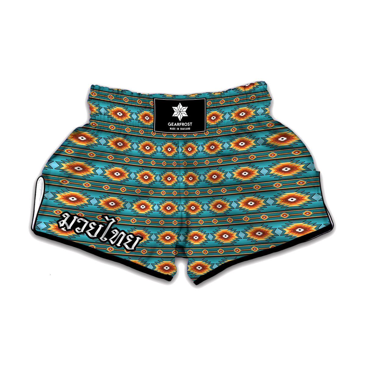 Ethnic Southwestern Navajo Pattern Print Muay Thai Boxing Shorts