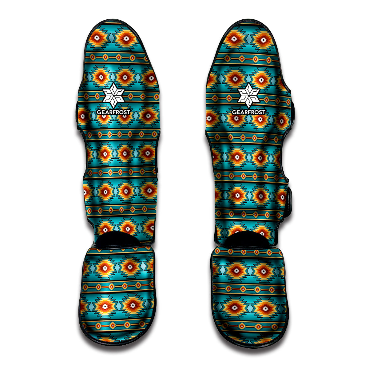 Ethnic Southwestern Navajo Pattern Print Muay Thai Shin Guards