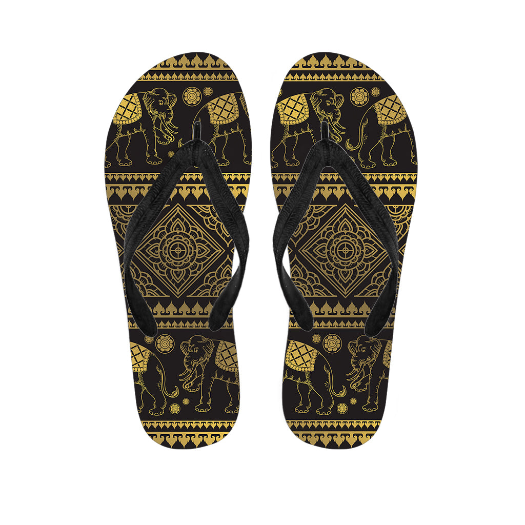 Ethnic Thai Elephant Pattern Print Flip Flops