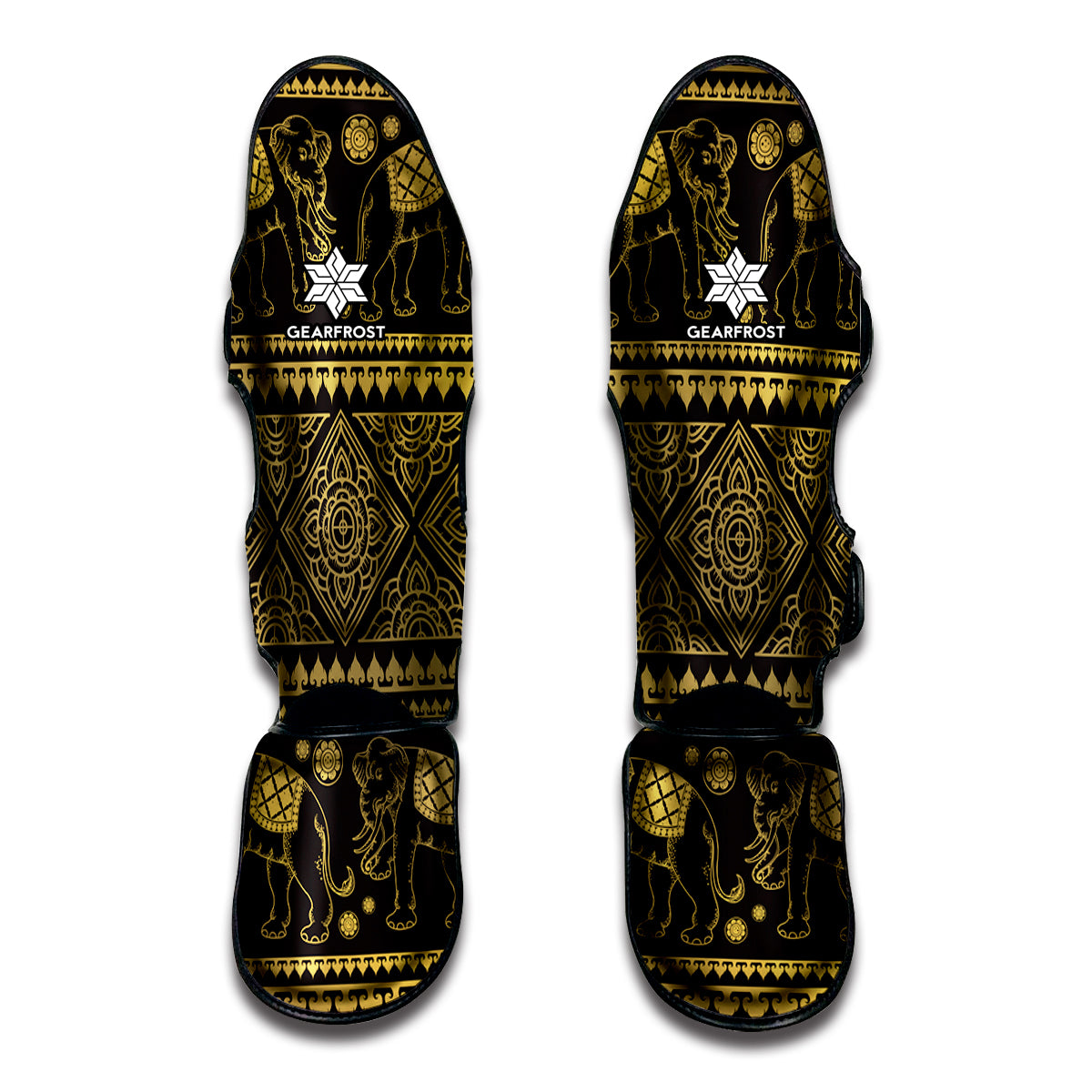 Ethnic Thai Elephant Pattern Print Muay Thai Shin Guards