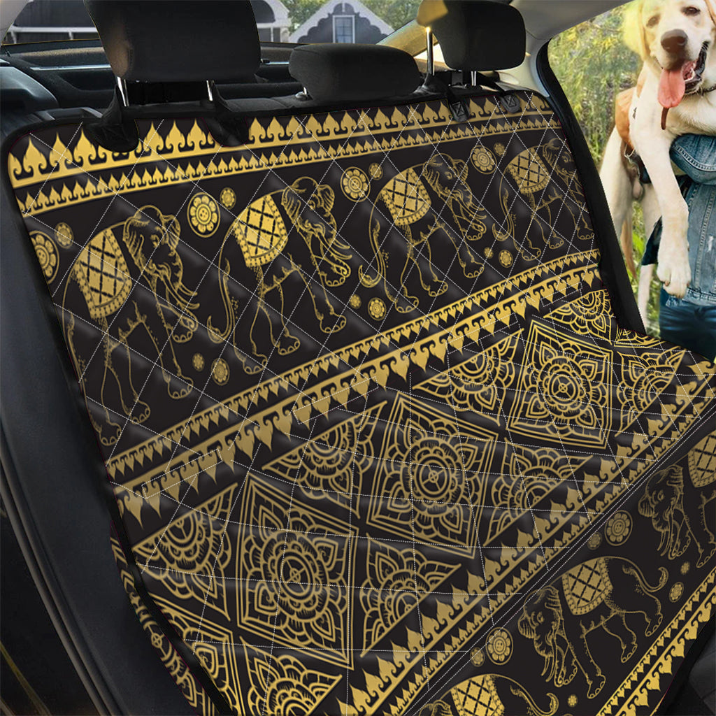 Ethnic Thai Elephant Pattern Print Pet Car Back Seat Cover