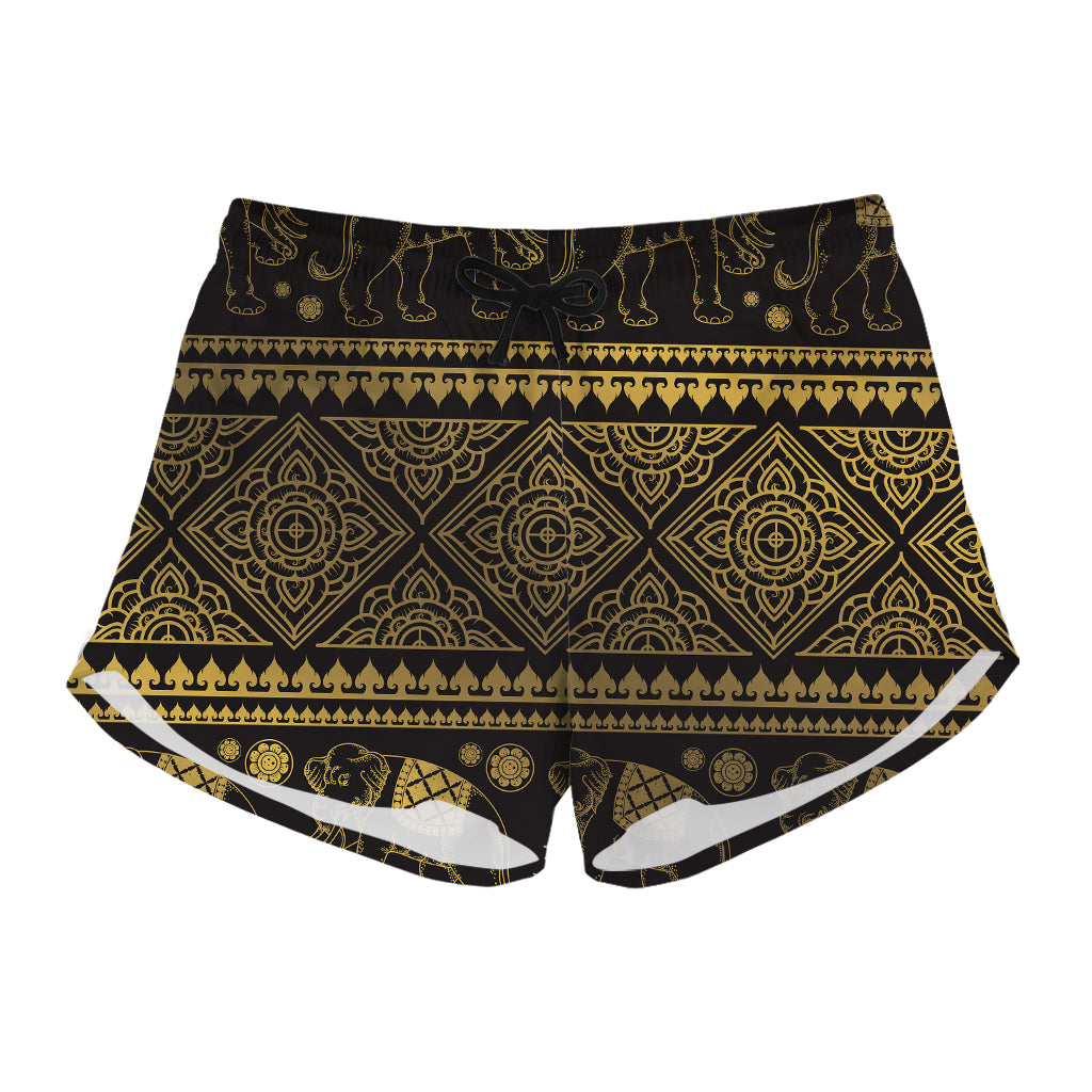 Ethnic Thai Elephant Pattern Print Women's Shorts