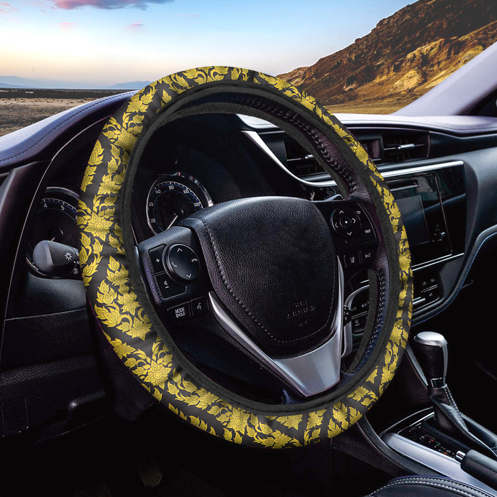 Ethnic Thai Pattern Print Car Steering Wheel Cover