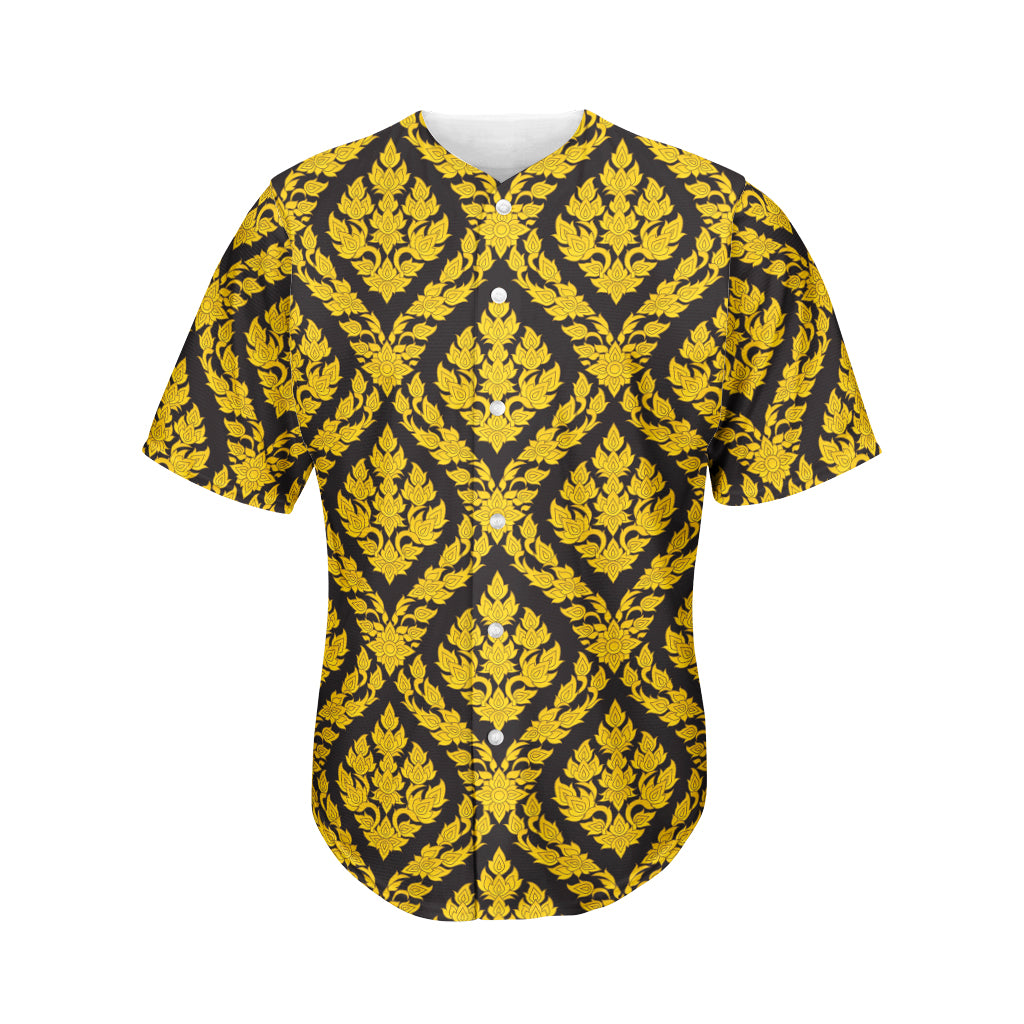 Ethnic Thai Pattern Print Men's Baseball Jersey