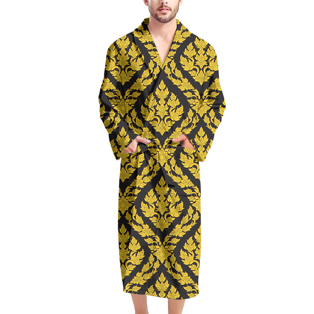 Ethnic Thai Pattern Print Men's Bathrobe