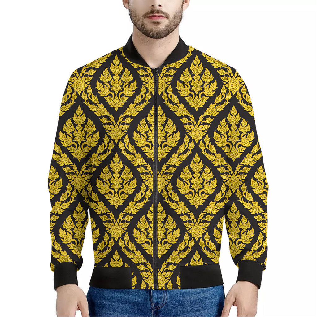 Ethnic Thai Pattern Print Men's Bomber Jacket