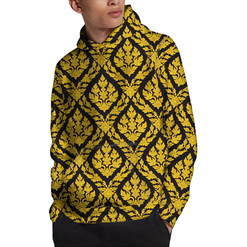 Ethnic Thai Pattern Print Pullover Hoodie