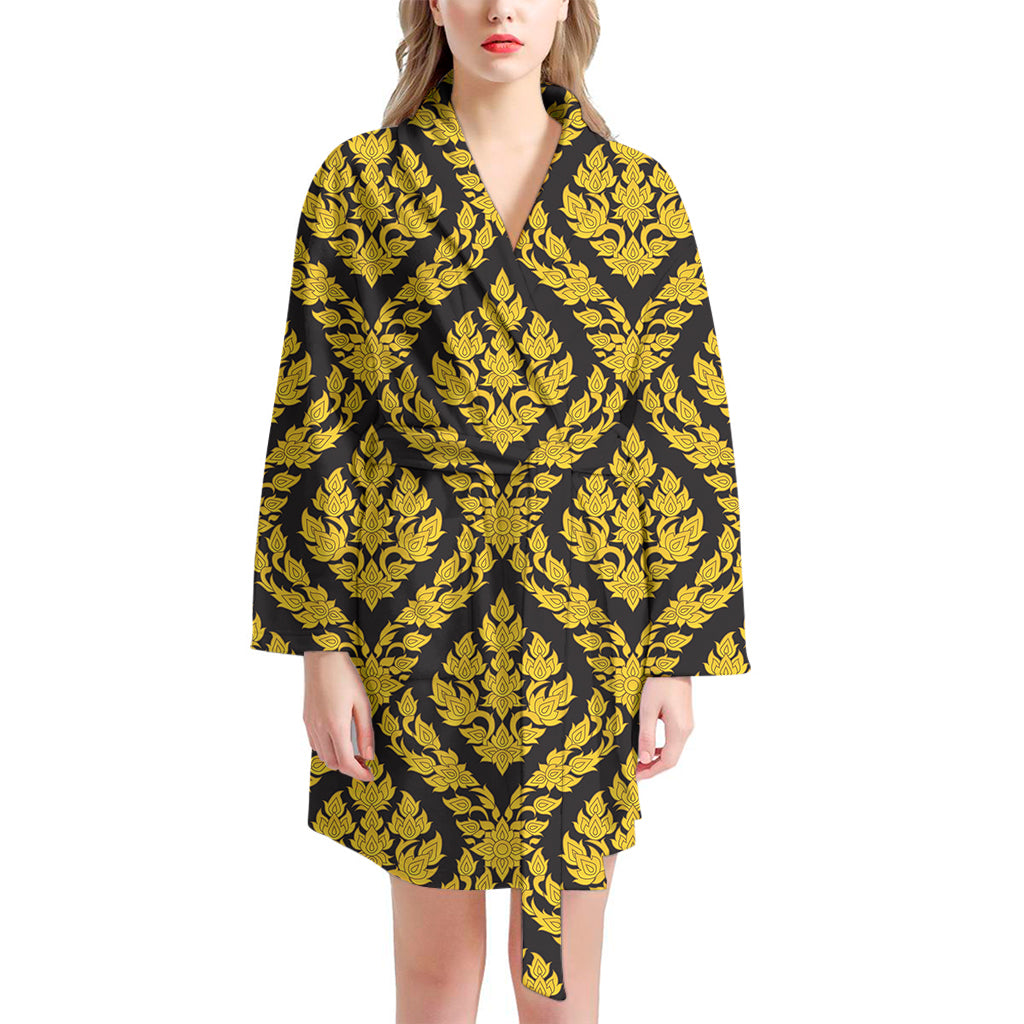 Ethnic Thai Pattern Print Women's Bathrobe