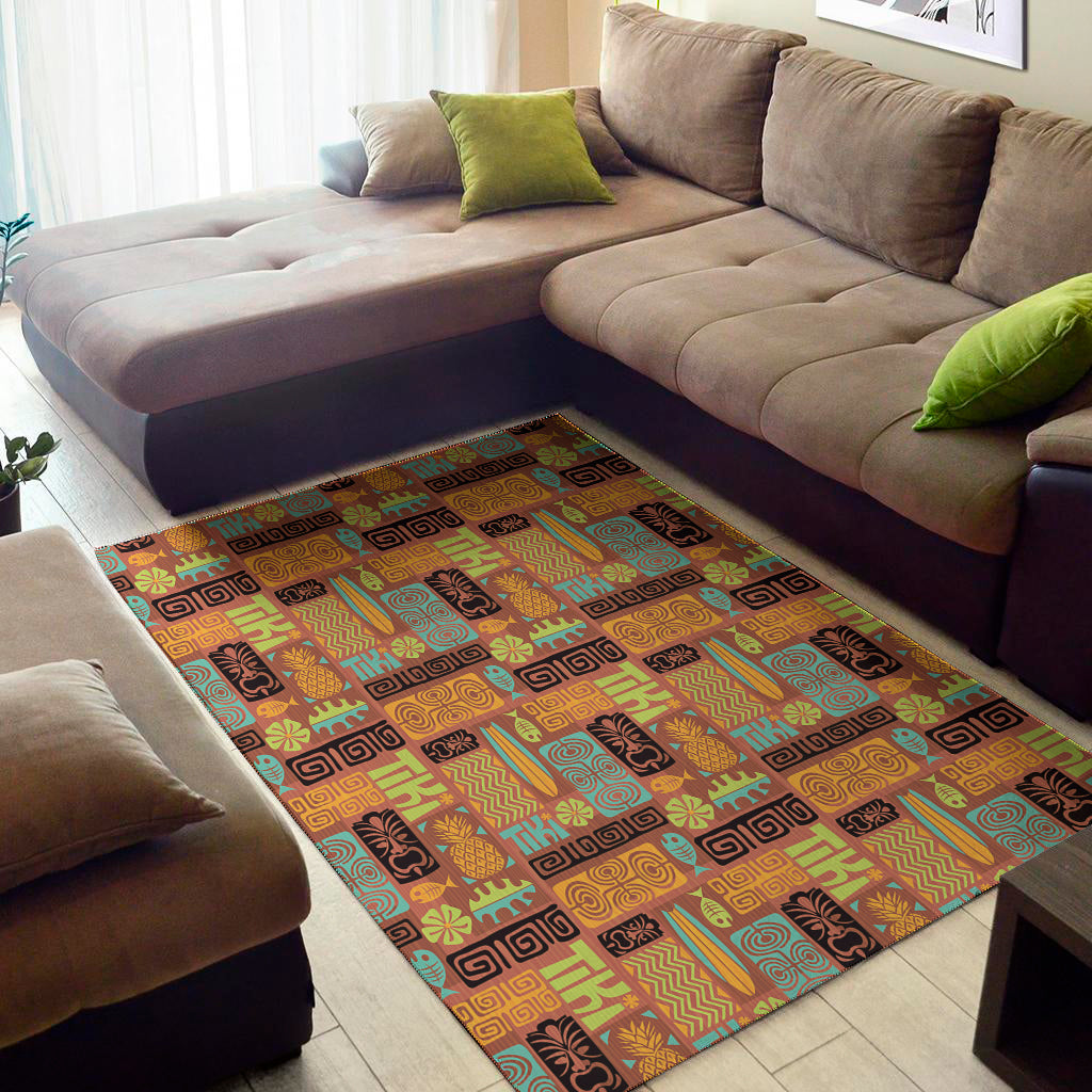 Ethnic Tiki Pattern Print Area Rug