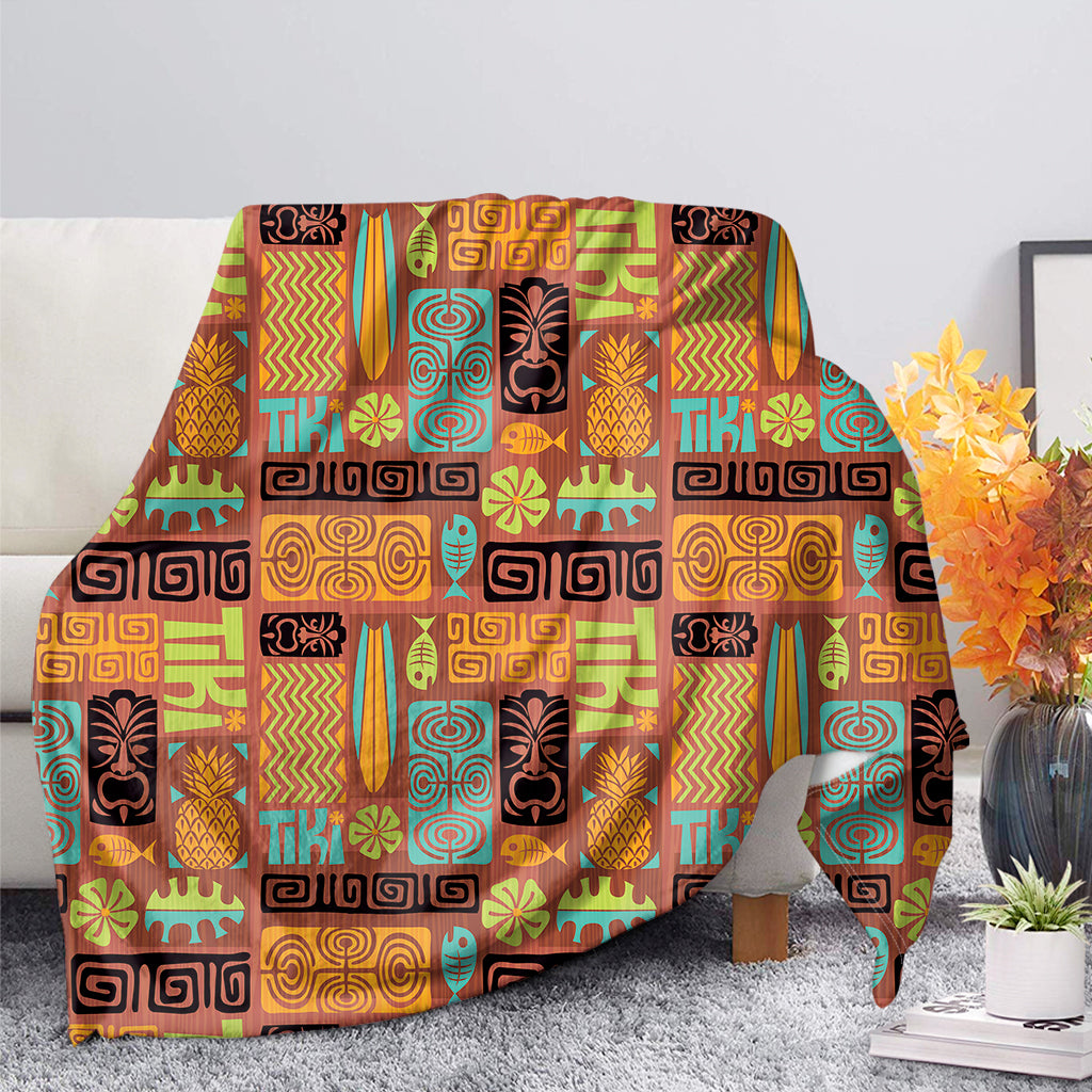 Ethnic Tiki Pattern Print Blanket