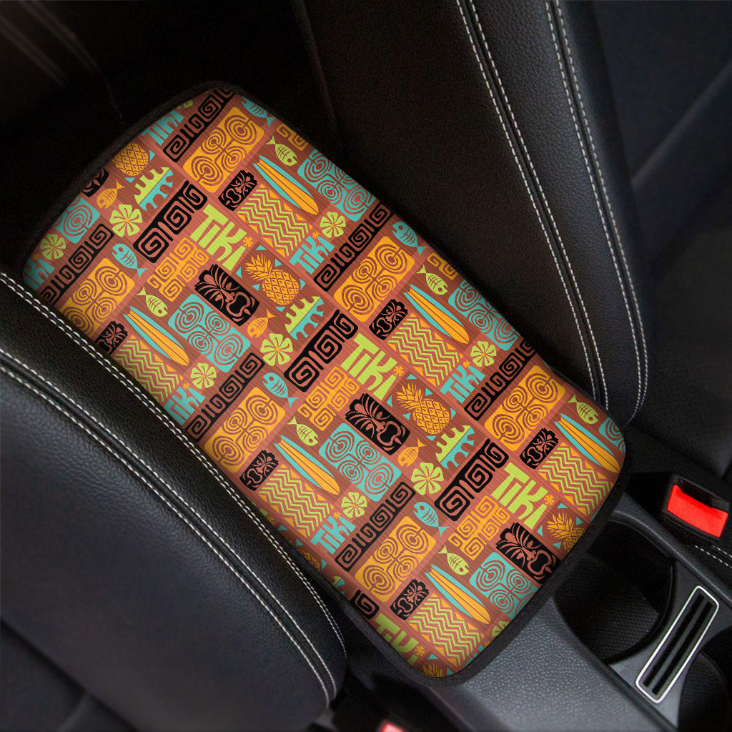 Ethnic Tiki Pattern Print Car Center Console Cover