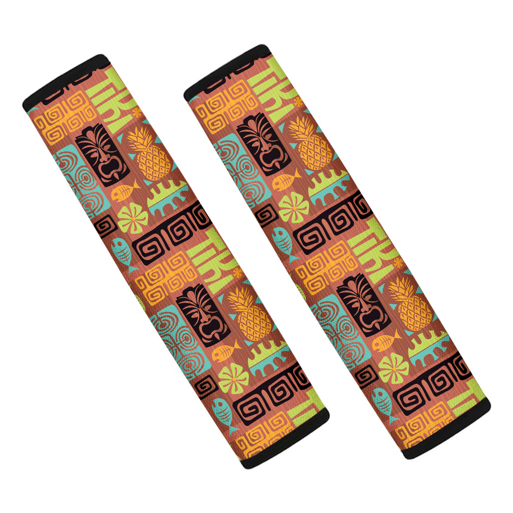 Ethnic Tiki Pattern Print Car Seat Belt Covers