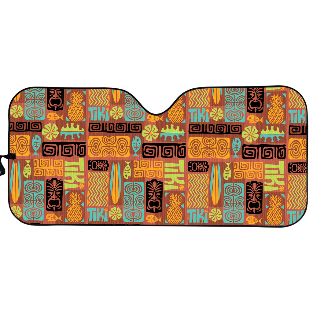 Ethnic Tiki Pattern Print Car Sun Shade