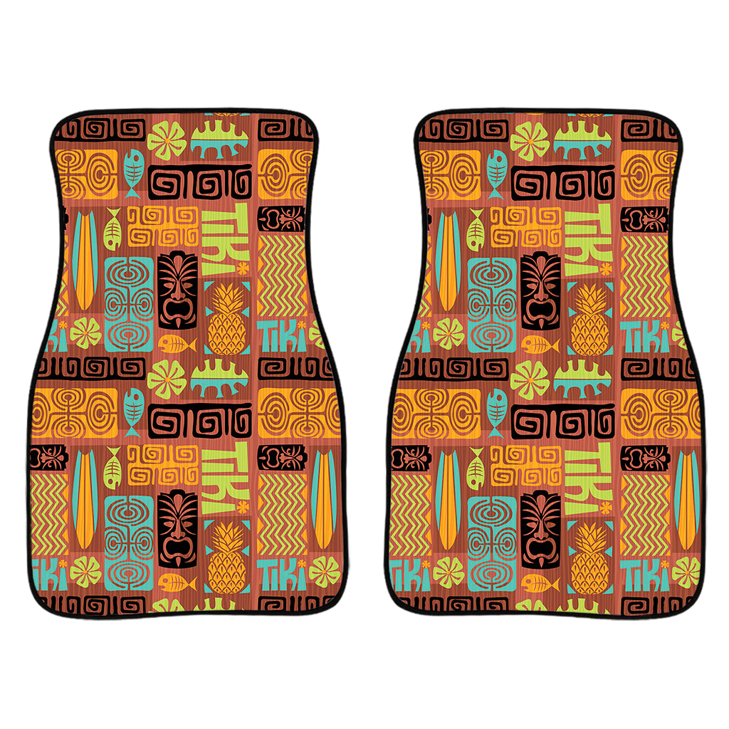 Ethnic Tiki Pattern Print Front Car Floor Mats