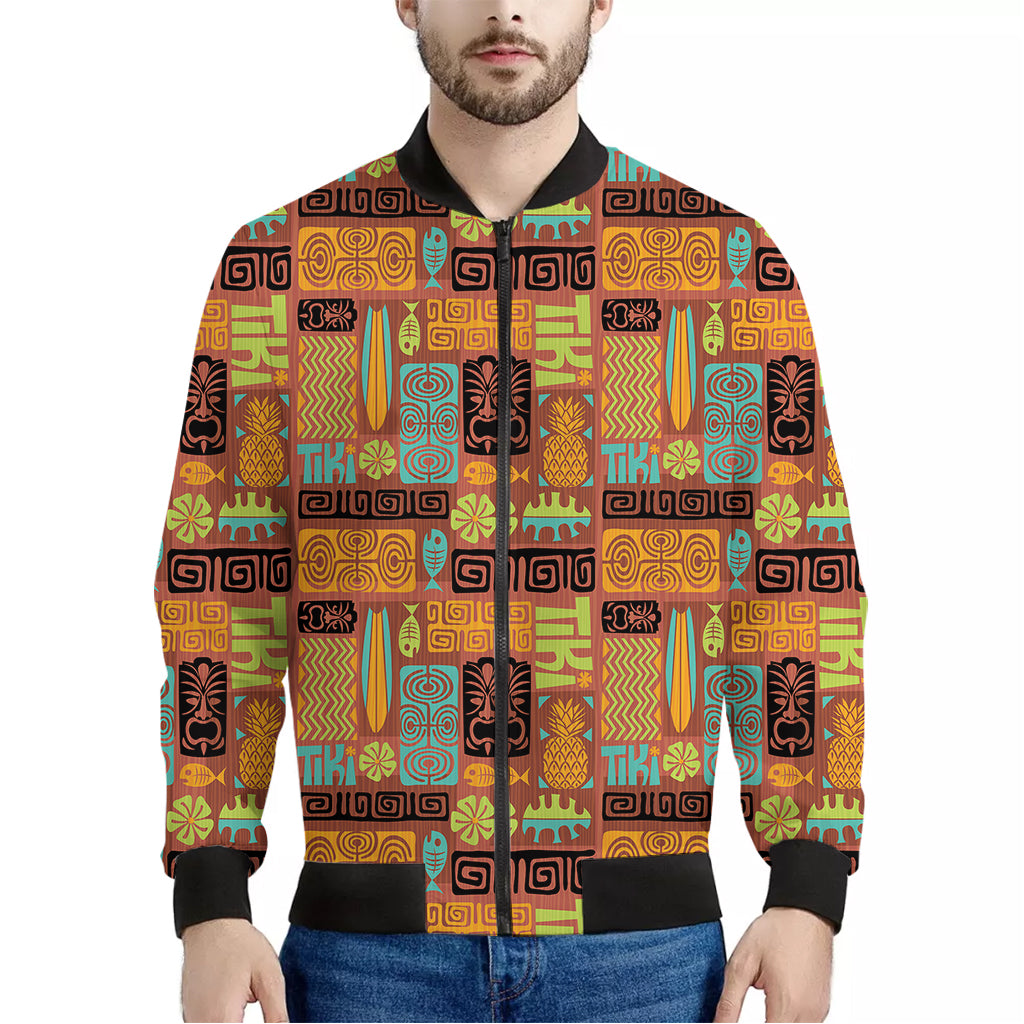 Ethnic Tiki Pattern Print Men's Bomber Jacket