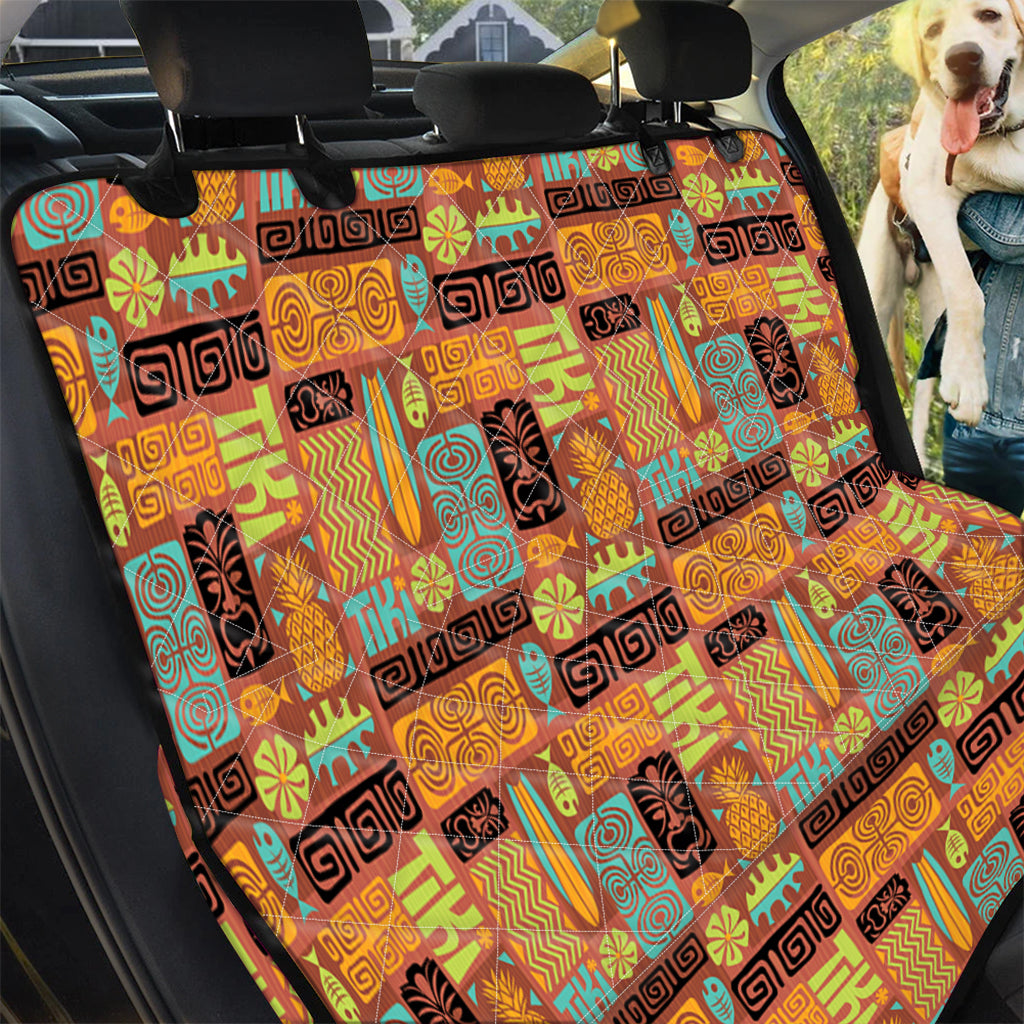 Ethnic Tiki Pattern Print Pet Car Back Seat Cover