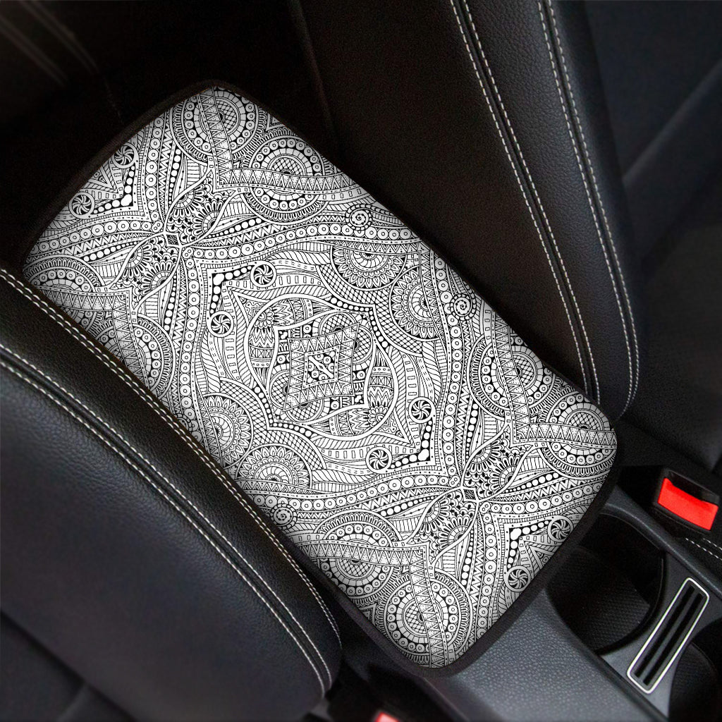 Ethnic Zentangle Pattern Print Car Center Console Cover