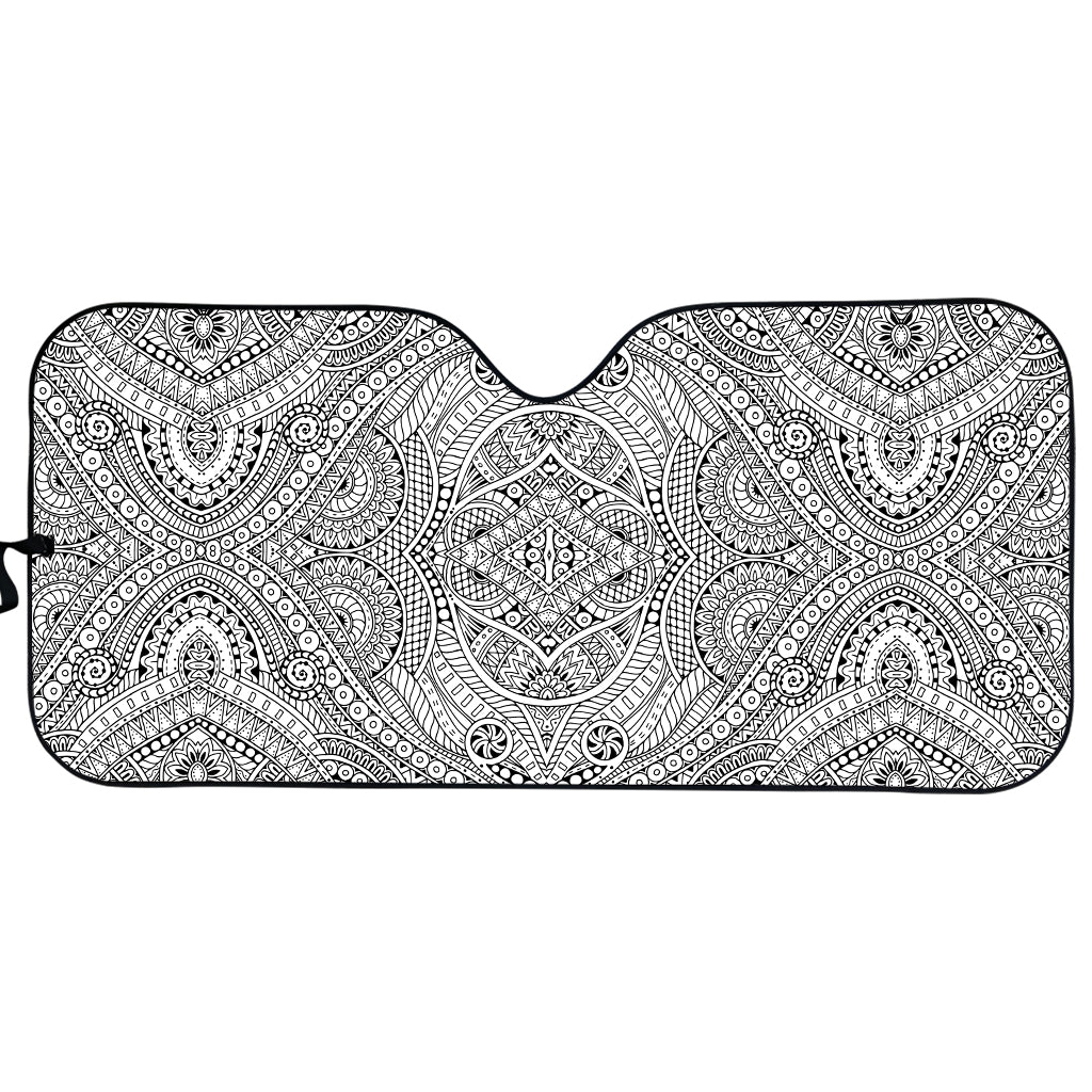 Ethnic Zentangle Pattern Print Car Sun Shade