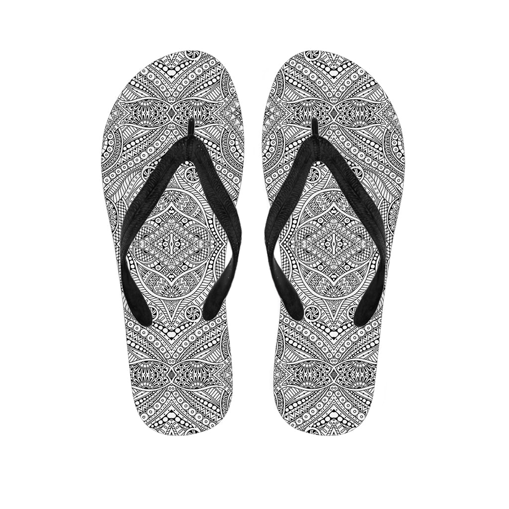 Ethnic Zentangle Pattern Print Flip Flops