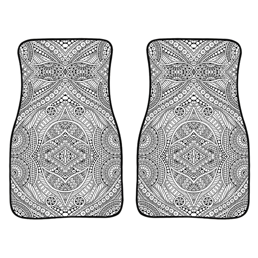 Ethnic Zentangle Pattern Print Front Car Floor Mats